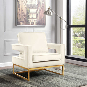 Alfonso Accent Chair In Cream Velvet