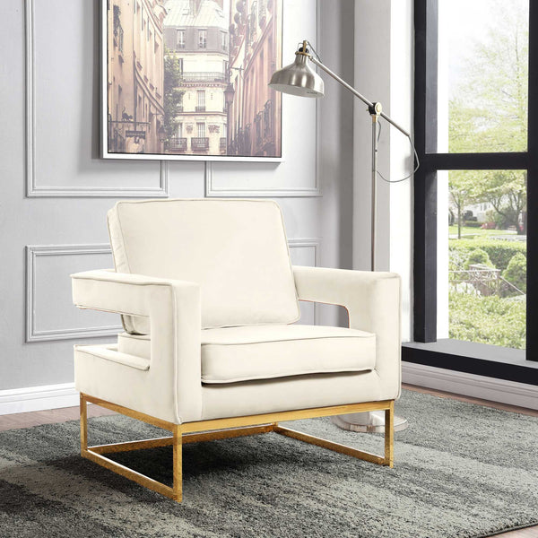 Alfonso Accent Chair In Cream Velvet
