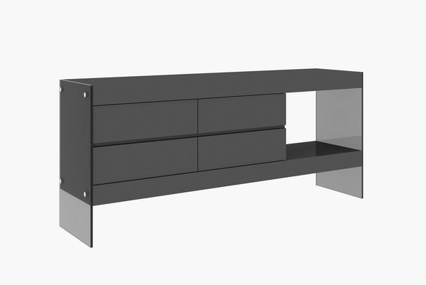 Reese Buffet in Grey High Gloss