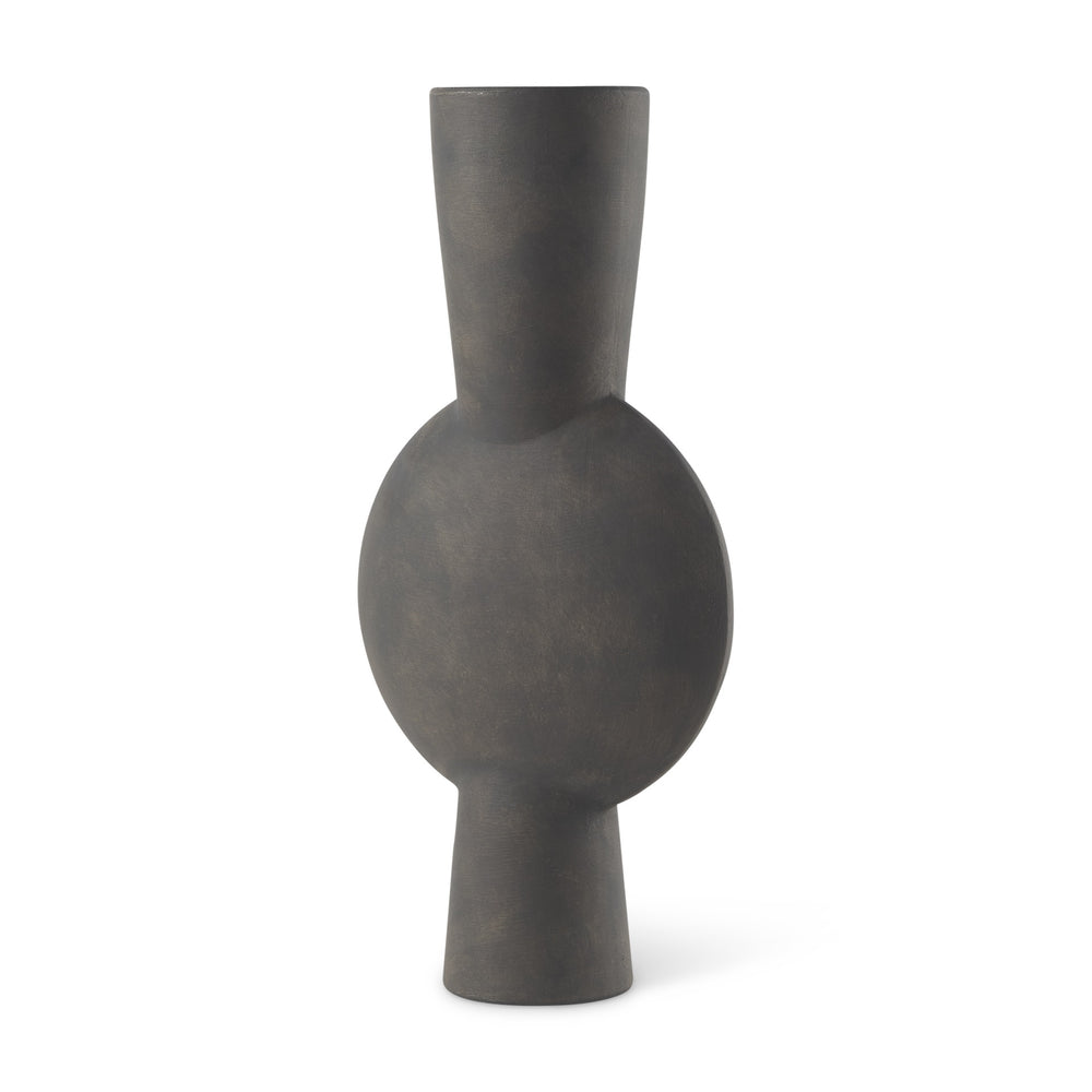 Kaz 8.3L x 3.9W x 16.7H Earthy Brown Ceramic Vase
