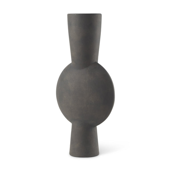 Kaz 8.3L x 3.9W x 16.7H Earthy Brown Ceramic Vase