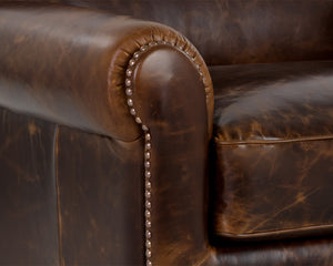 BASTONI LOUNGE CHAIR - CHOCOLATE LEATHER
