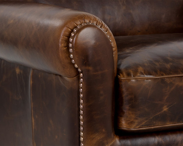 BASTONI LOUNGE CHAIR - CHOCOLATE LEATHER