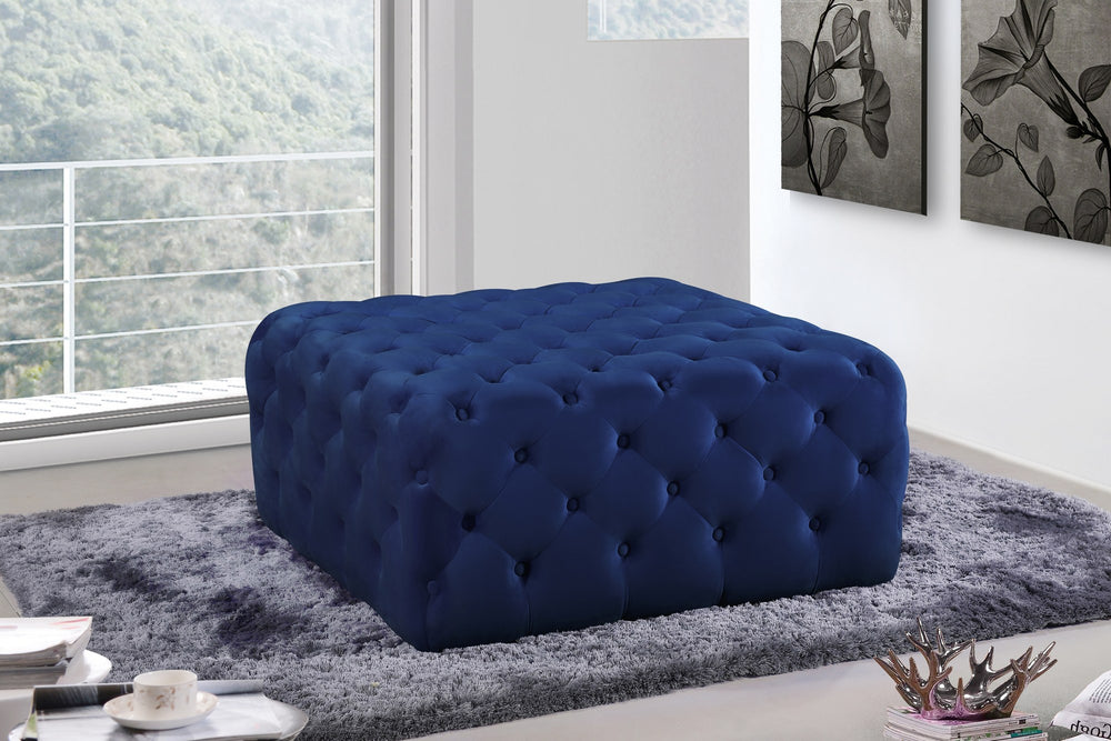 Laurie Ottoman/Bench In Navy Velvet