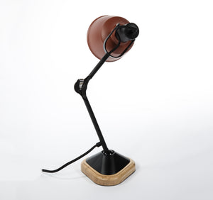 Eduardo Table Lamp - Matt Black/Brick-Red Shade