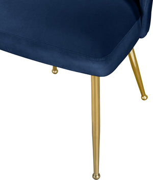 Ramon Dining Chair In Navy Velvet
