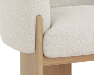 TRINE LOUNGE CHAIR - RUSTIC OAK - DOVE CREAM