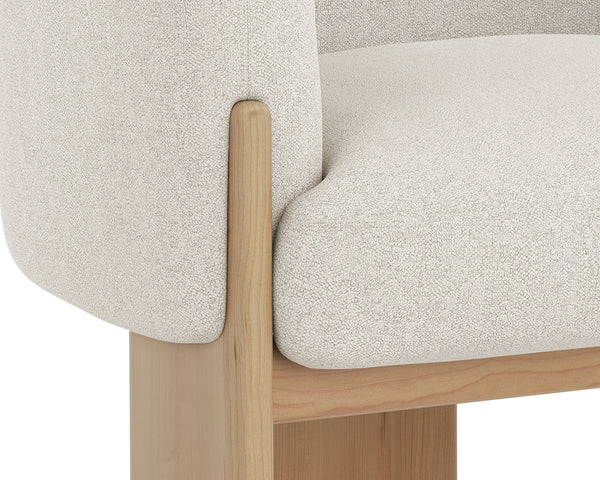 TRINE LOUNGE CHAIR - RUSTIC OAK - DOVE CREAM