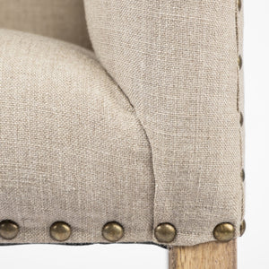 Bergen 60L x 19W Beige Fabric Covered Seat W/Brown Wood Frame Accent Bench