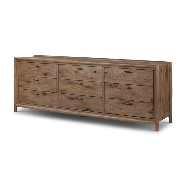 Glenview 9 Drawer Dresser In Weathered Oak