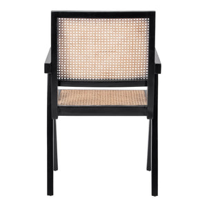 Bordeaux Rattan Dining Arm Chair In Black/ Natural