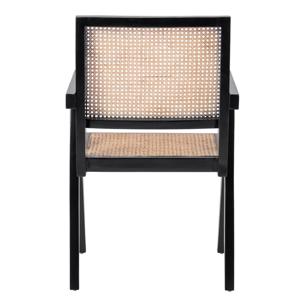 Bordeaux Rattan Dining Arm Chair In Black/ Natural