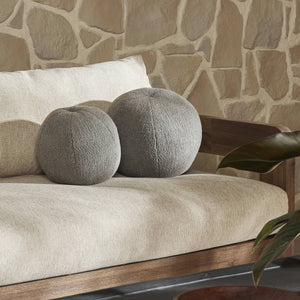 Balle Outdoor Pillow, Set Of 2 In Leto Grey And Set of 2 And 12" diam, 10" diam