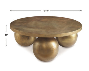Triplet Antique Brass Coffee Table