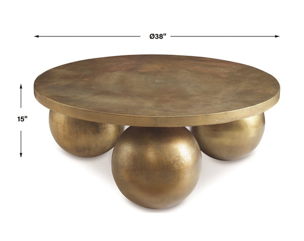 Triplet Antique Brass Coffee Table