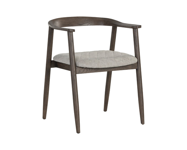 JEREMY DINING ARMCHAIR - DARK BROWN - BELFAST HEATHER GREY