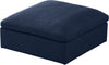 Carmen Cloud Ottoman In Navy Linen Fabric