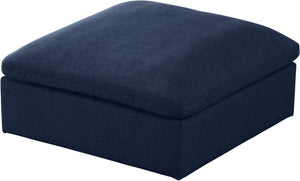 Carmen Cloud Ottoman In Navy Linen Fabric
