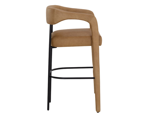 MAVIA BARSTOOL - LUDLOW SESAME LEATHER