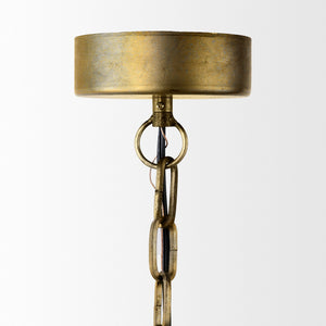 Capsa 17x29 Antique Gold and Silver Toned Metal Dome Pendant Light