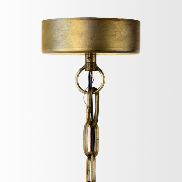 Capsa 17x29 Antique Gold and Silver Toned Metal Dome Pendant Light