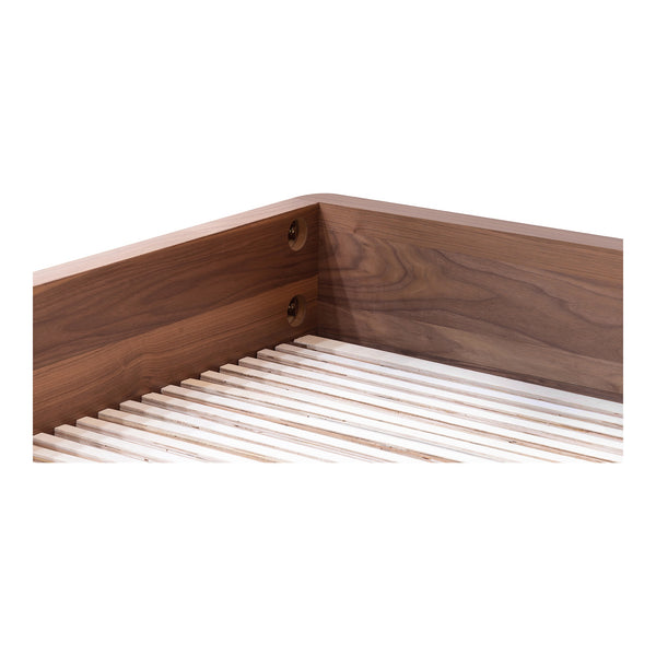 Moe's Round Off Queen Bed in Walnut Brown