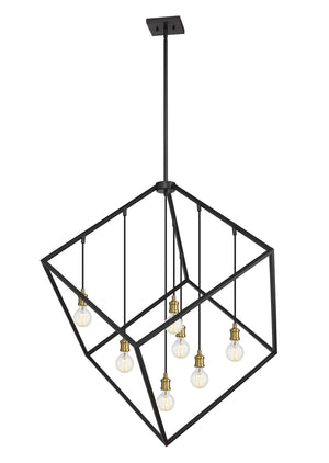 Vertical 7 Light Pendant in Bronze + Olde Brass Finish