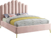 Anita King Bed In Pink Velvet