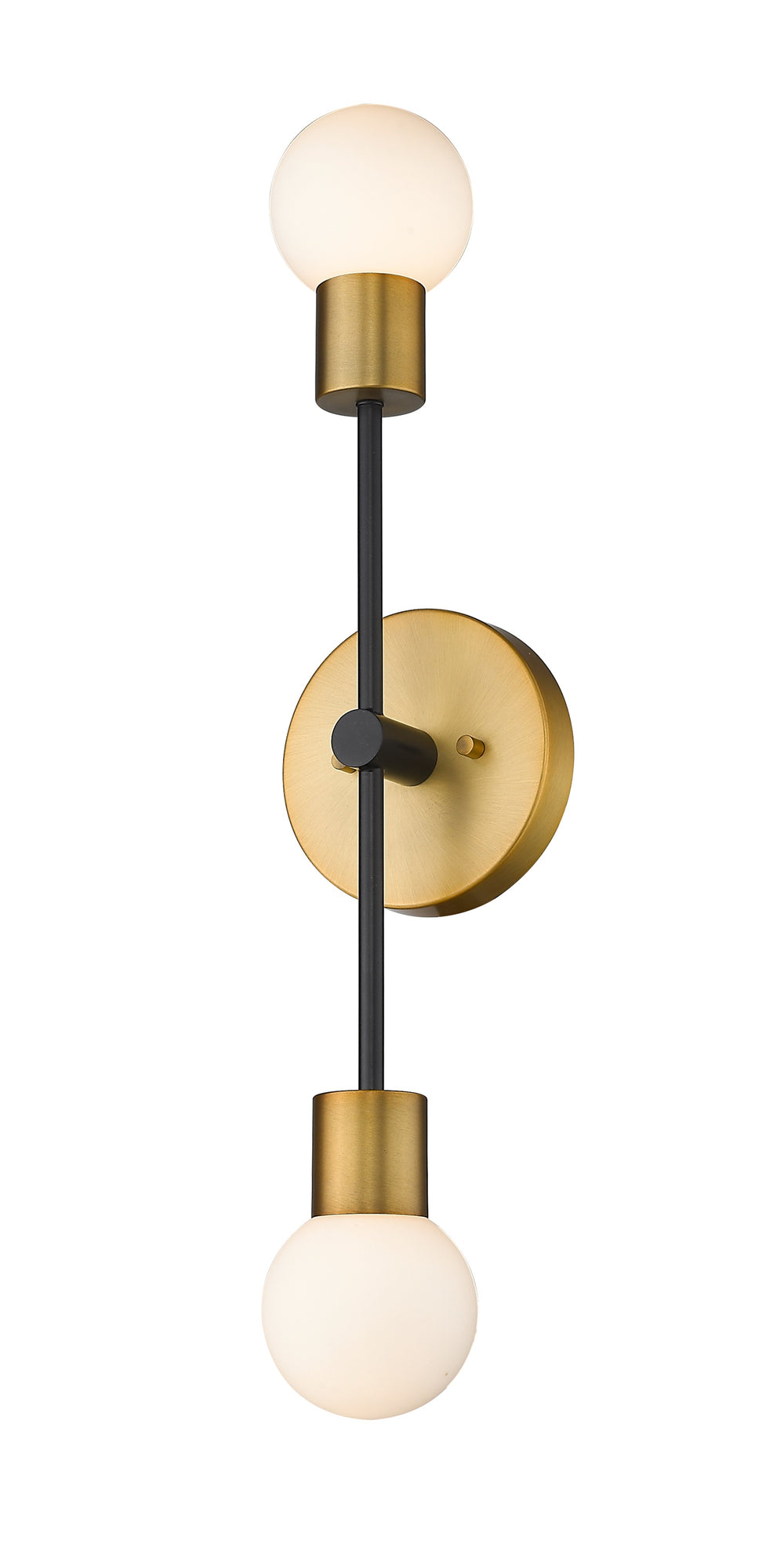 Neutra 2 Light Wall Sconce in Matte Black + Foundry Brass Finish