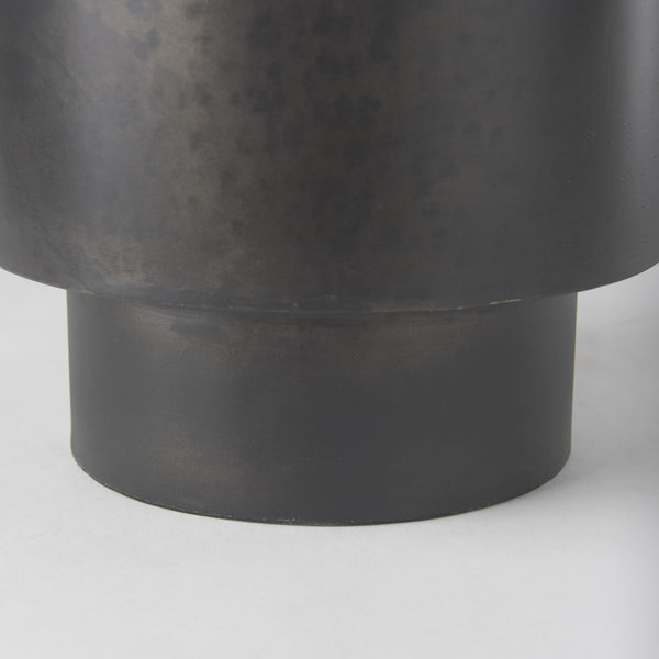 Juno 8.5H Large Black Iron Vase