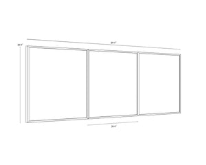 ZEN GARDEN (SET OF 3) - 30" X 30" - BLACK FLOATER FRAME