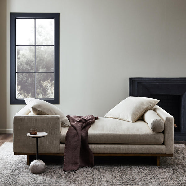 Everly Tete A Tete Chaise in Irving Taupe