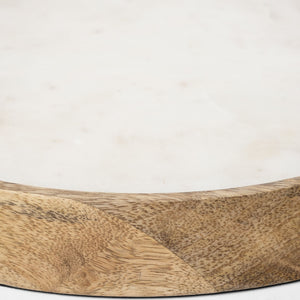 Campana I Small Wooden/White Marble Base Glass Cloche