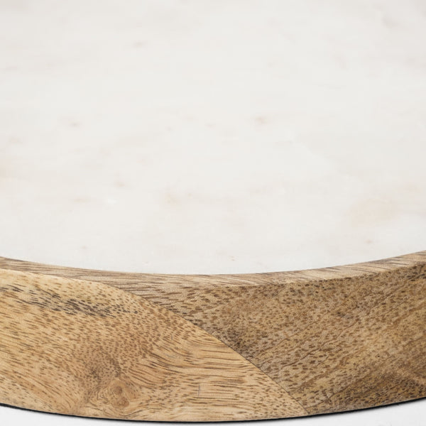 Campana I Small Wooden/White Marble Base Glass Cloche