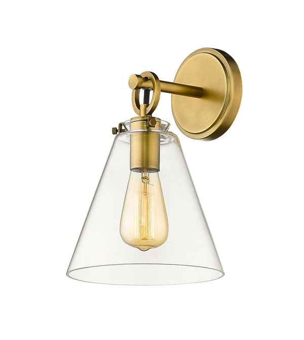 Harper 1 Light Wall Sconce in Rubbed Brass Finish