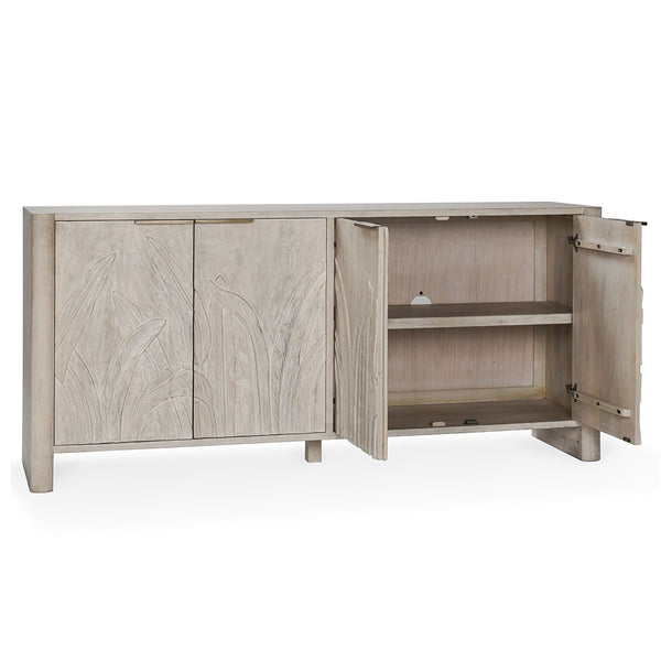 Ledro Solid Wood 4-Drawer Cabinet in Cream