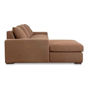 Moe's Thomas Sectional in Rust Orange with Feather Blend