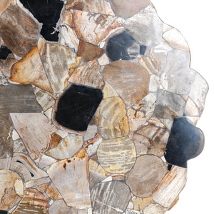 Norwest Solid Wood Coffee Table with Teak & Petrified Wood