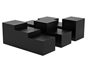 Stein Industrial Steel Coffee Table in Matte Black