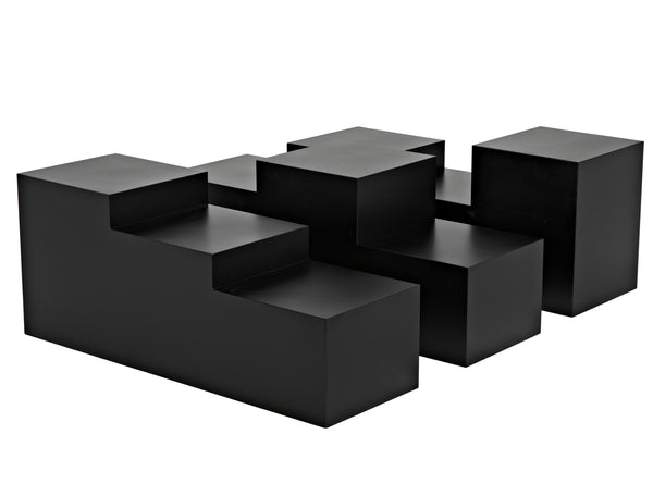 Stein Industrial Steel Coffee Table in Matte Black