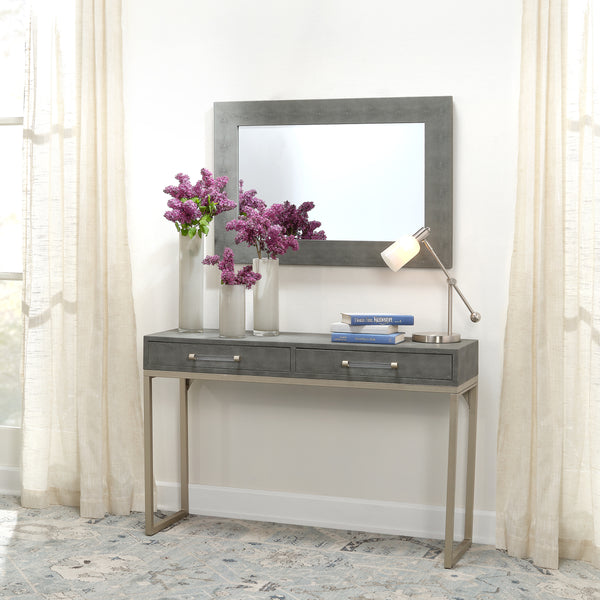 Structure Shagreen Rectangle Mirror, Grey