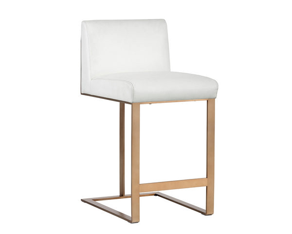 Dean Counter Stool - Antique Brass - Cantina White