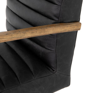 Bryson Traditional Channeled Desk Chair In Smoke