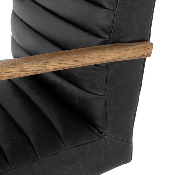 Bryson Traditional Channeled Desk Chair In Smoke