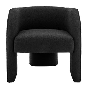 Matteo Fabric Accent Arm Chair In Boucle Black