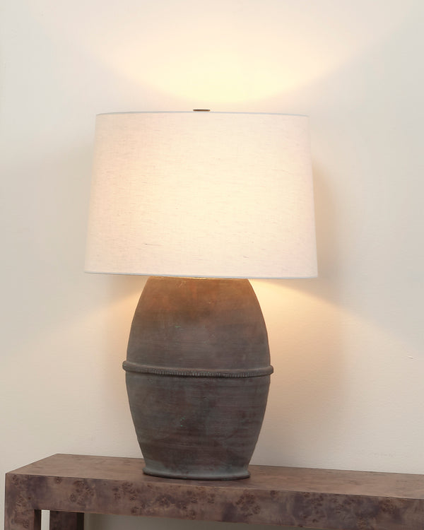 Antiquity Ceramic Table Lamp with Linen Shade