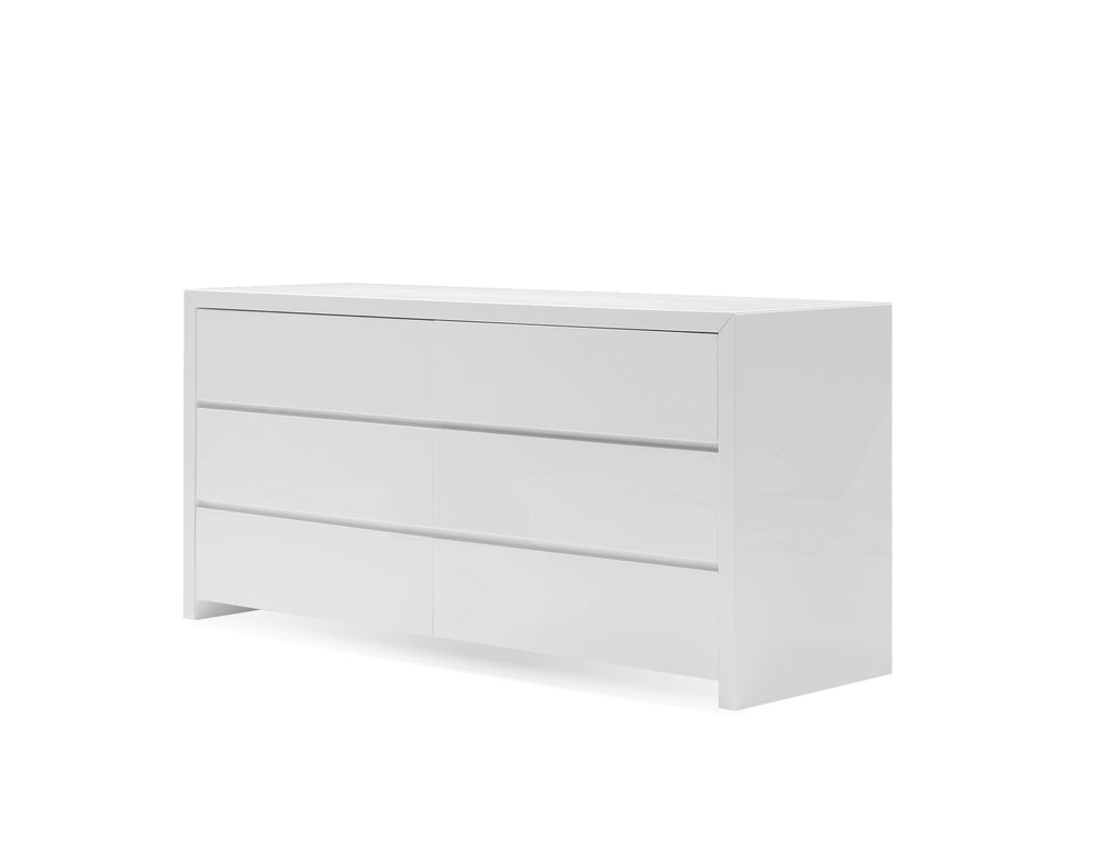 Blanche Double Dresser in high gloss white