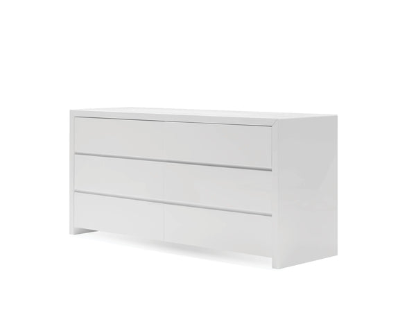 Blanche Double Dresser in high gloss white