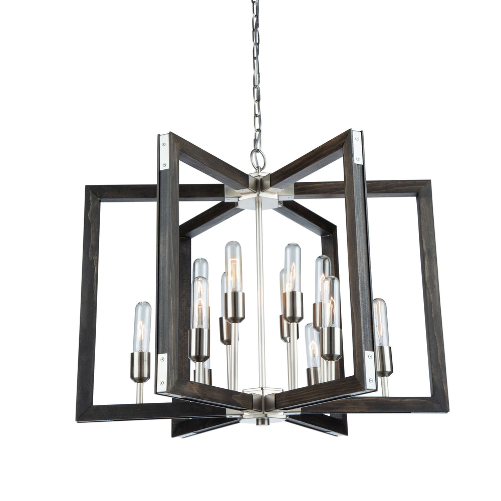 Gatehouse 12 Light Chandelier AC11652BN in Dark Pine & Brushed Nickel