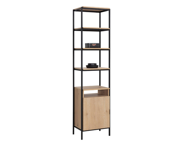 AMBROSE MODULAR BOOKCASE - SMALL - RUSTIC OAK - BLACK